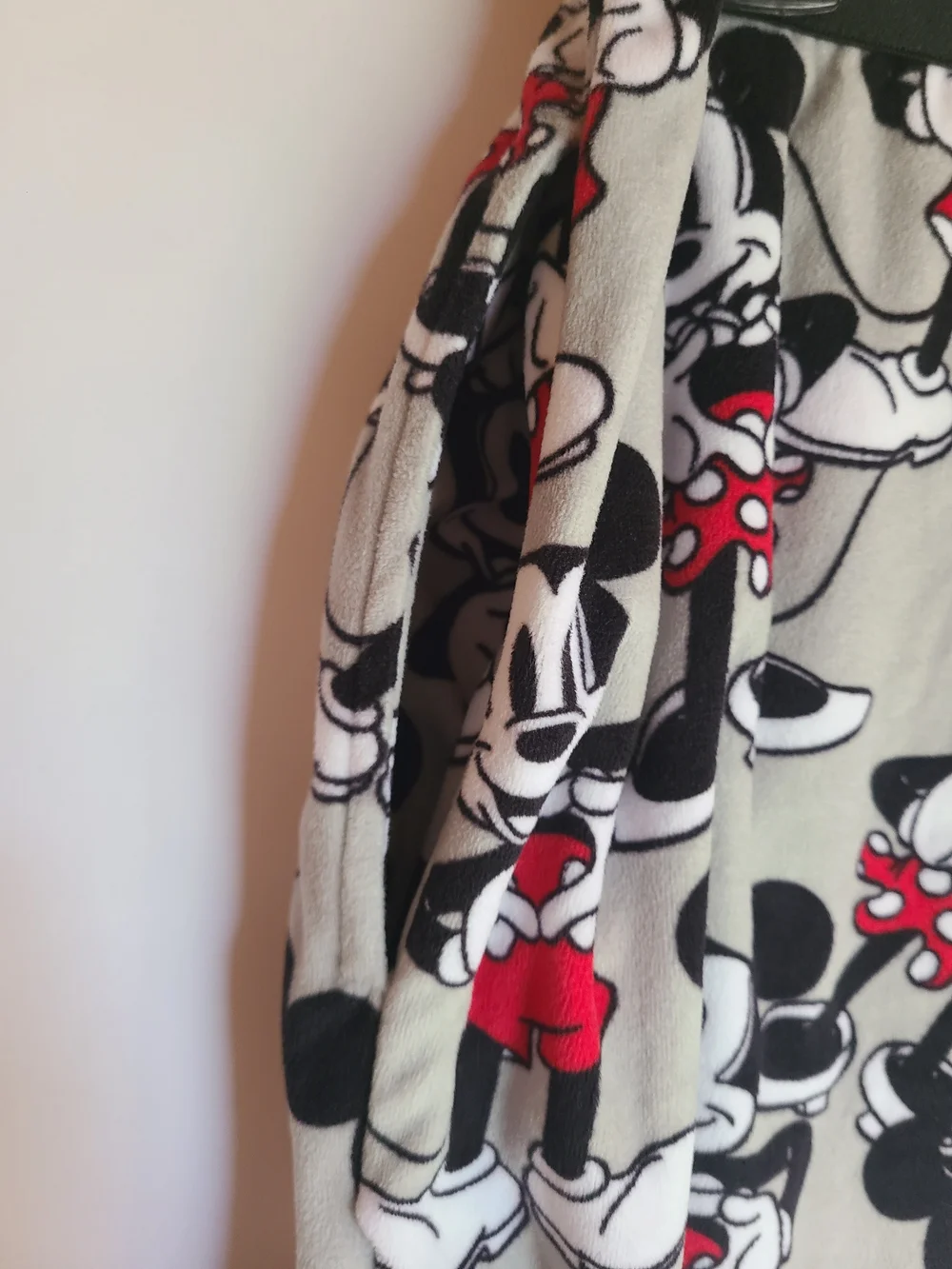 Disney Mickey & Minnie Mouse Fleece Pajama Pants Gray XL 16-18 Pockets